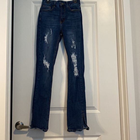 High waist distressed jeans - Picture 2 of 6